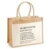 Sac de plage - PLANETEE - Jute avec poche Maryvonne Définition - Coton - 43x33 cm - Anses bandoulière