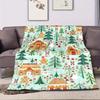Cozy Christmas House Printed Flannel Blanket - Soft Washable Double-Sided All-Season Bedspread with Snowy Winter Scenes, Gingerb