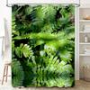 Green Leaf Shower Curtain Waterproof Bathroom Decor Customizable Size 3D Printing for Bathtub Plant Pattern Home Decoration
