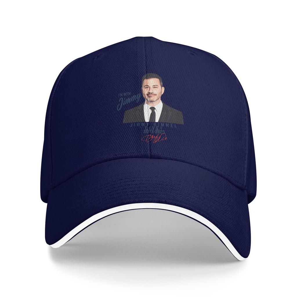 Jimmy kimmel Red Signature  Baseball Cap Adjustable Trucker Hat FeUnisex Unisex Vintage Custom DIY Baseball Caps