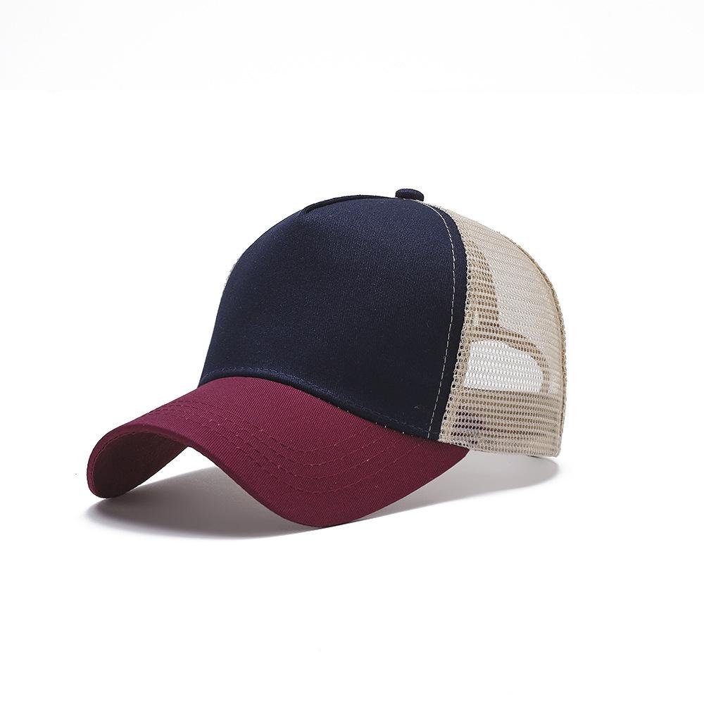 Blank 5 Pane Mesh Baseball Cap Mens And Women Curved Snapback Hats Summer Sunshade Sun Hat Simple Trucker Cap Gorras Casquette