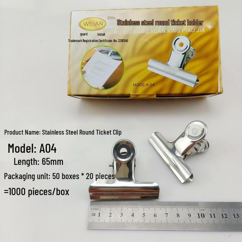 Stainless Steel Bill Clip for Office: Available In Extra Large, Large, Medium, Small Sizes for Finance, Iron Receipts, and Stationery Supplies.