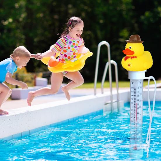 Floating Pool Thermometer Easy To Read Duck Design Water Thermometer for Outdoor Indoor Swimming Pools Spas Hot Tubs Aquariums