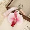 Färgglad Blommig Nyckelring Pärlor Väskhänge Ryggsäcksberlock Fjärilsorkidéhänge Barn