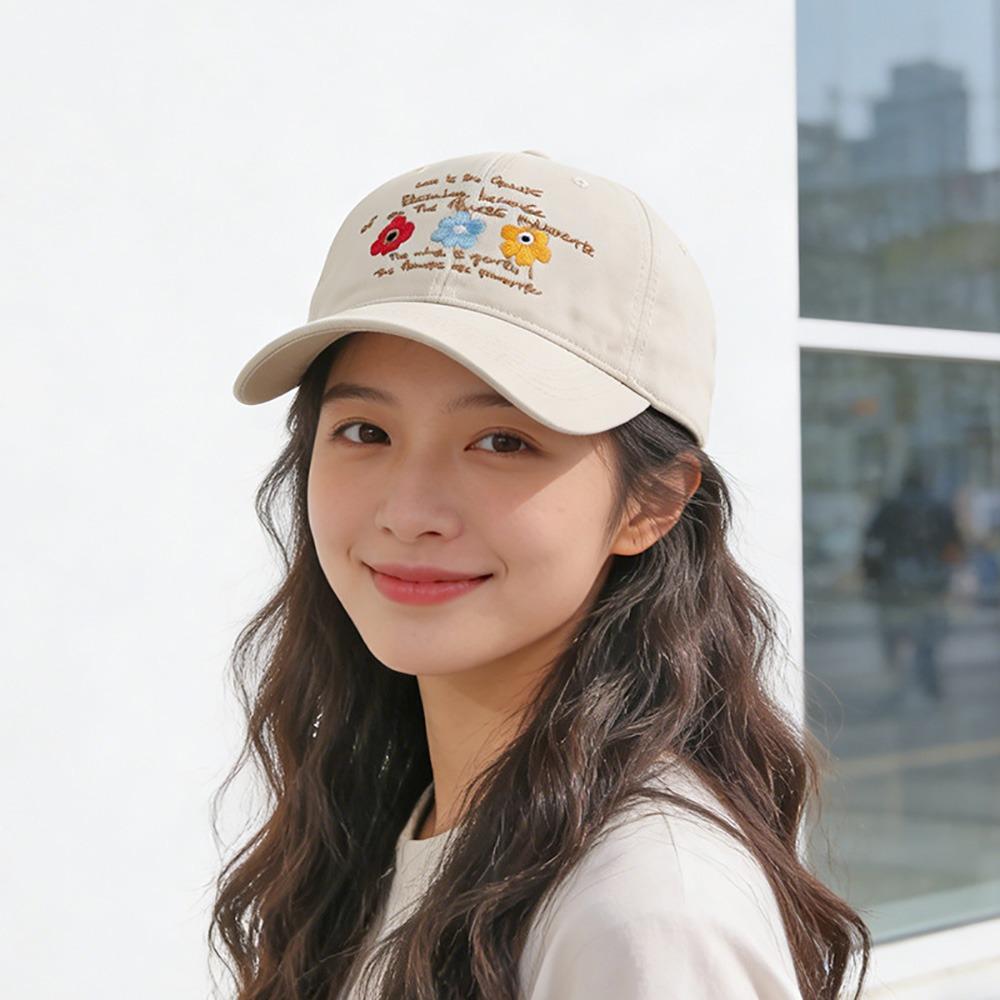 Flower Embroidery Baseball Cap Multicolor Sunshade Hat Fashion Sports Hat  Casual Outdoor