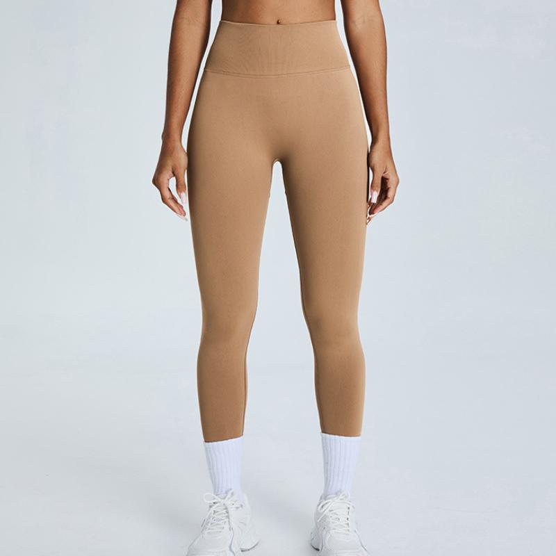 Seamless High Waist Casual Sports Yoga Pants Women Peach Hip Lifting Tight Fit Fitness Leggings Pants Ladies Solid Slim Push Up Running Legging 25588