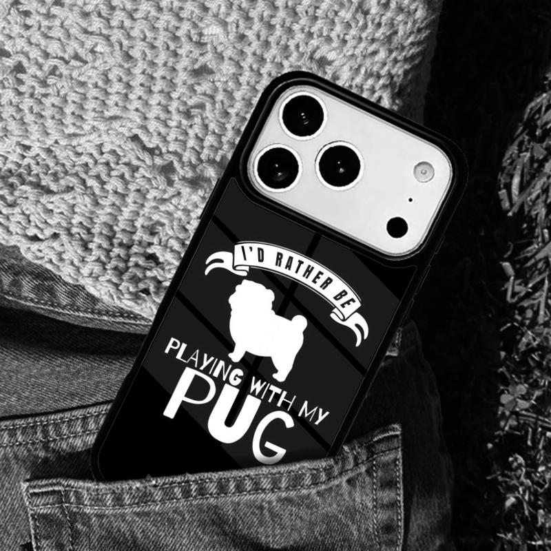 Funny Cartoon Pug phone case cover Compatible with for IPhone 17air 16e 15 14 13 12 11Pro Max 17 Air