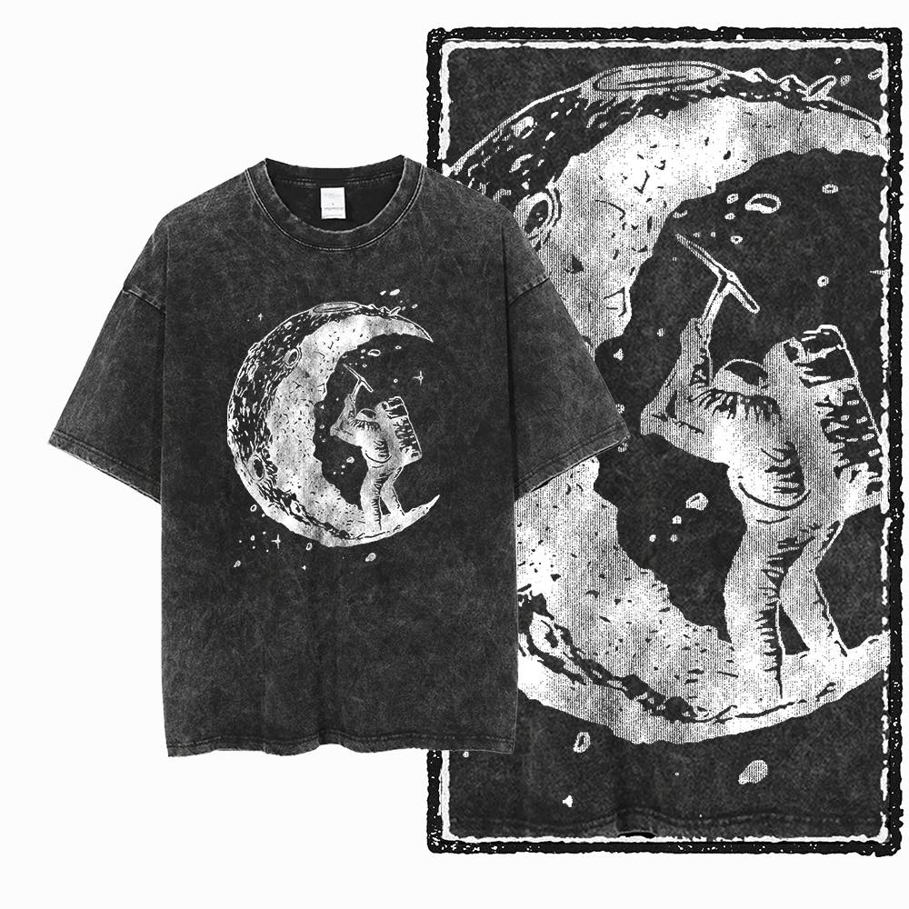 G39 Exclusive Cool 100% Cotton Astronaut Men's T-shirt | Acid Washed Streetwear Big Size Vintage O-neck Men's Tee Tshirt