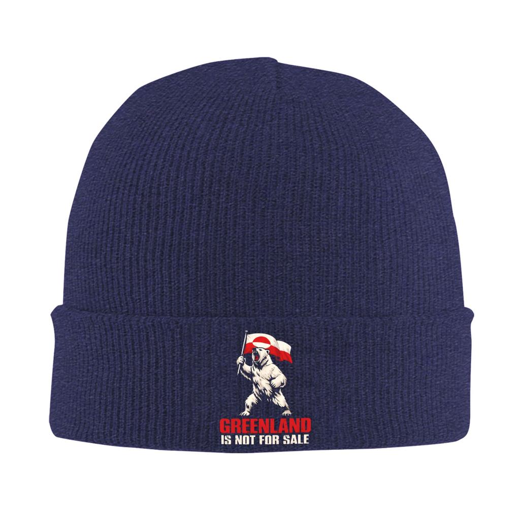 Male Greenland Is Not For Sale Bear With Flag Beanie Hats Street Knitting Hat Spring Hippie Caps Thermal Elastic Bonnet Hats