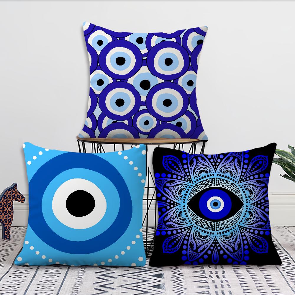Comfortable Nazar Soft Pillow Case Evil for Sofa Living Art Room Home Amulet Office Decor and Protective Eye Covers