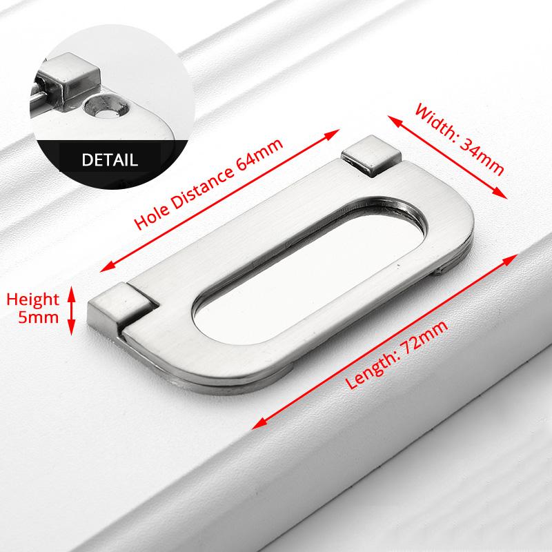 KAK Zinc Alloy Cabinet Knobs and Handles Tatami Hidden Door Handles Kitchen Handles Black Drawer Knobs Furniture Handle Hardware