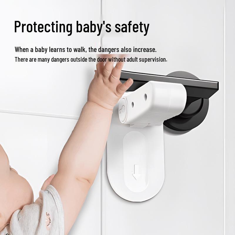 Child & Pet Safety Door Handle Lock - No Drilling Required