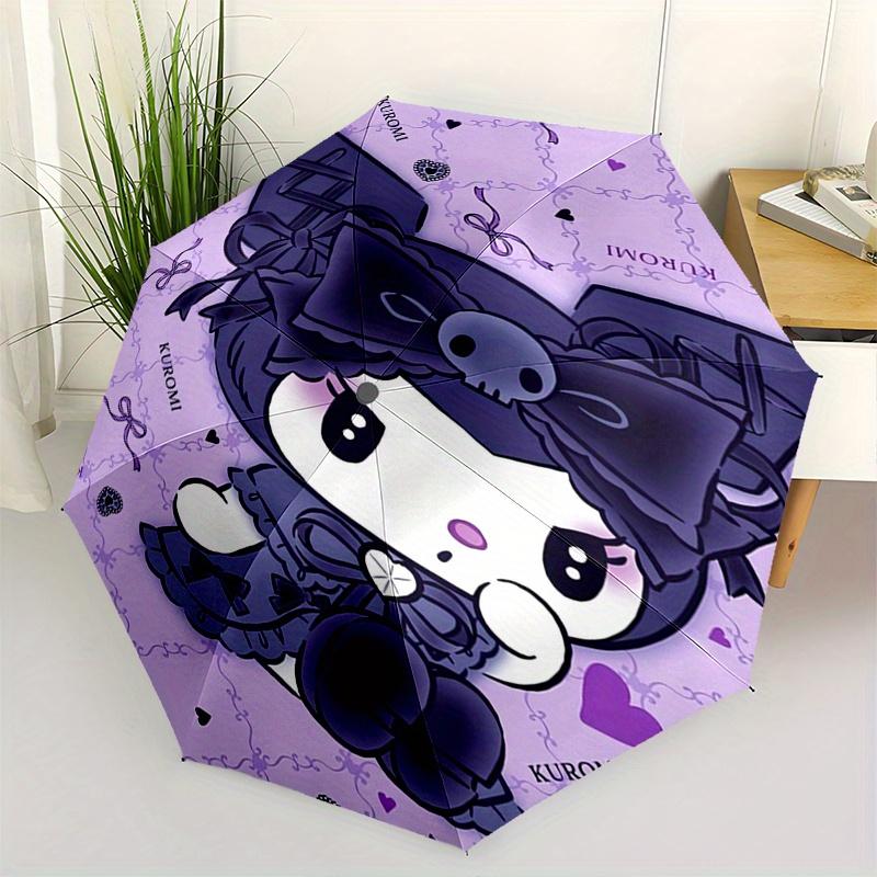 

Kuromi,Bow Automatic Folding Umbrella-Simple 8-Rib Design, Bright Cartoon Pattern, Durable Iron Frame, Suitable For Travel, Outdoor, Beach-C