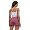 Women’s Shorts Rayon Solid Color Half Pants Sporty Yogo Bottoms High Waist with Drawstring Casual Wear