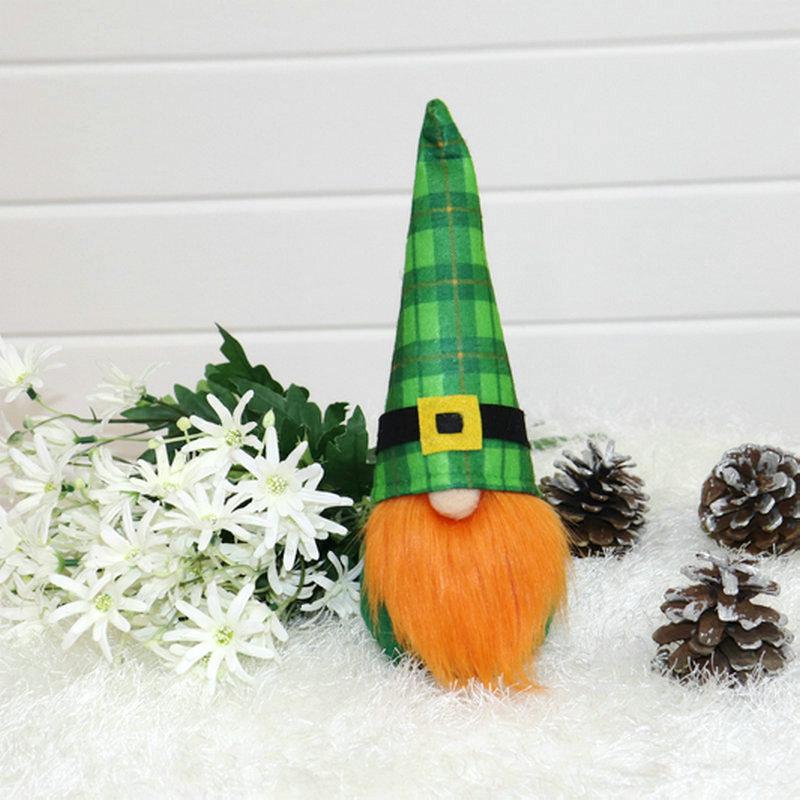 2026 St. Patrick s Day Shamrock Faceless Doll Ornaments - Dark Green Irish Festival Decor