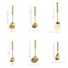 Stainless Steel Kitchen Utensil Set Heat Resistant Kitchen Gadgets Gold Soup Spoon Ladle Non Stick Cooking Spatula Scraper