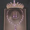 Luxury Crystal Crown Necklace Earring Set Rhinestone Bridal Jewelry Set Bridal Wedding Hair Accessories Jewelry Crown Tiara Set