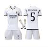 Kids Real Madrid Bellingham Soccer Jersey Set - White Polyester Training Uniform