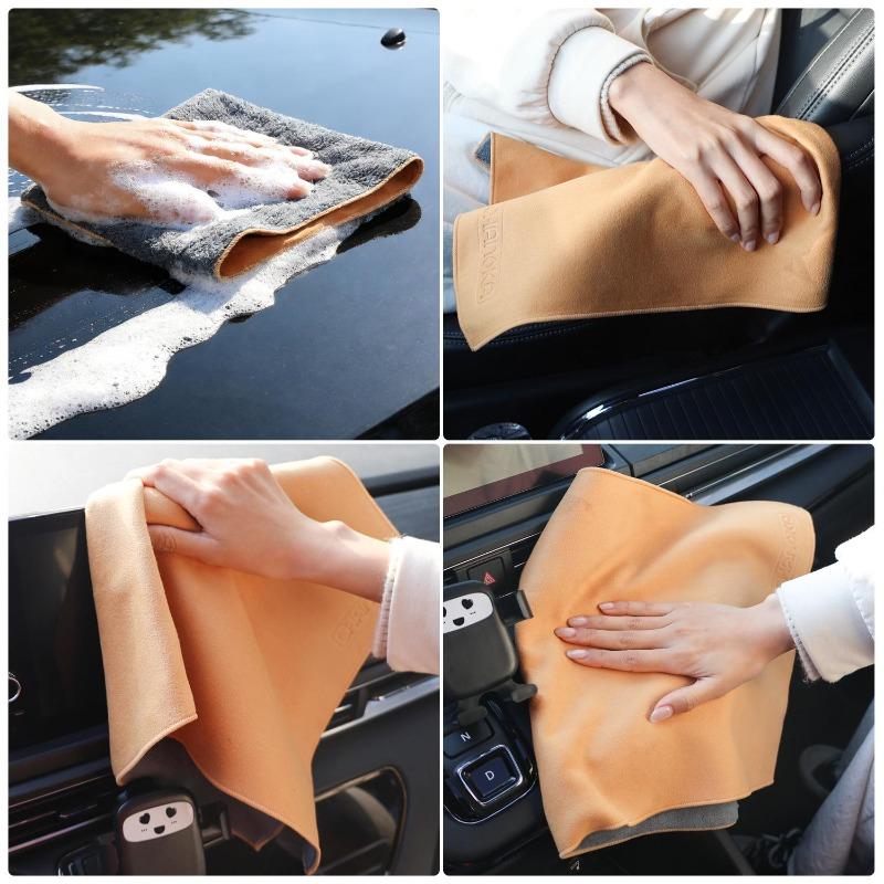 Car Wiping Towel Super Absorbent Car Wipes Double Sided Coral Suede Cleaning Cloth Universal Auto Care Tools 35x35cm/30x60cm