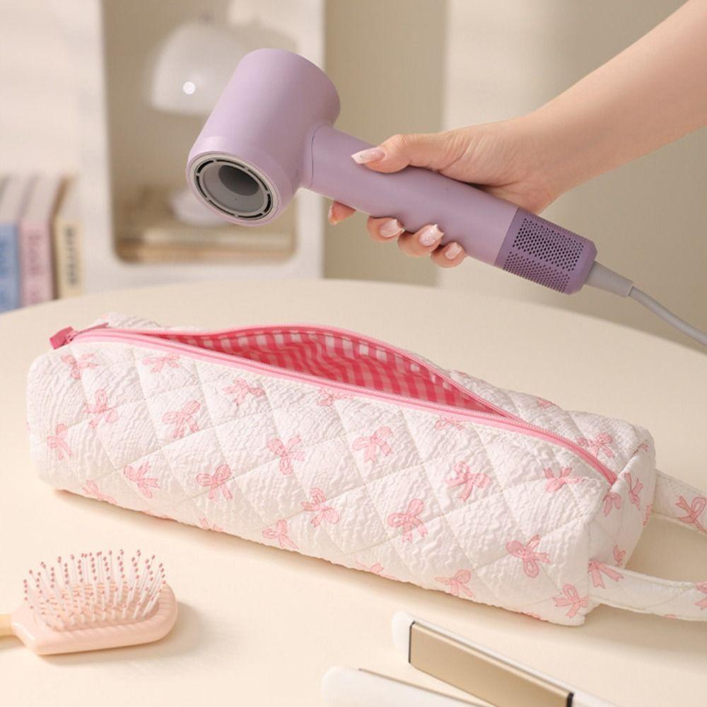 With Handle Hair Dryer Storage Bag Quilting Cotton Carrying Case New Curler Storage Bag  for Travel
