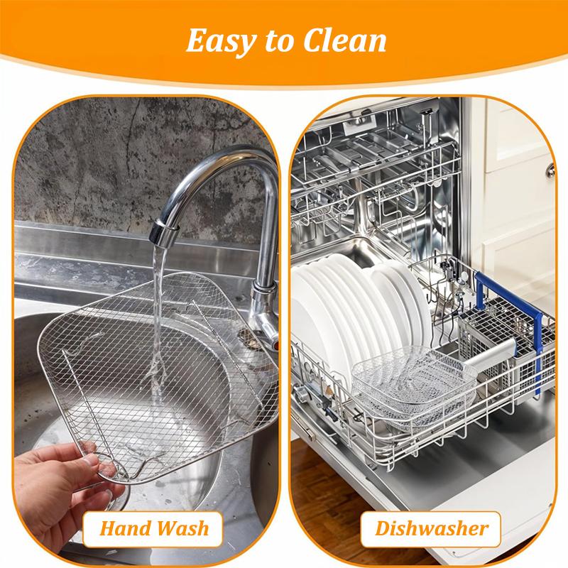 Air Fryer Baking Rack Stackable Stainless Steel Air Fryer Basket Accessories for Baking Roasting, Oven & Dishwasher Safe