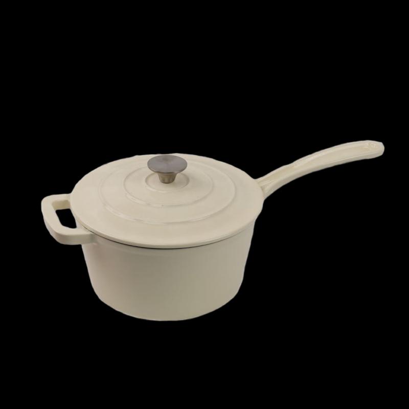 OJW 19cm Cast Iron Enamel Single Handle Pot