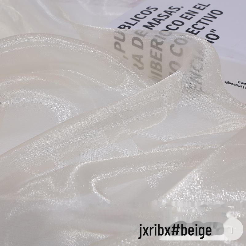 Organzová látka na zdobenie svadobných šiat: Šifónová trojnitná 3060 Ice Yarn, Sukňa z lesklej priadze a látka na pozadie