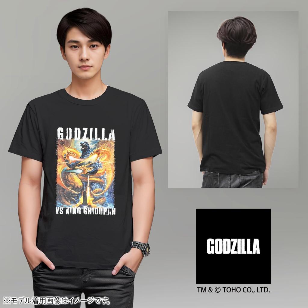 Fineplus Godzilla Short King Ghidorah Poster Japanese Cherry Blossom Character Merchandise T-Shirt, Sleeve, Print, Pattern, Design,
