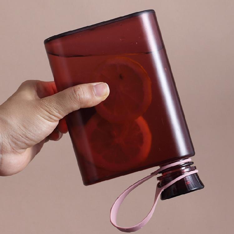 Plastic Material A5 Paper Water Bottles Flat Cup 500ML 2 Colors to Choose Kettle