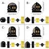 Creative Black Gold Ramadan Countdown Calendar with Wooden Base DIY Advent Calendar Replacement Acrylic Islamic Decoration Gift