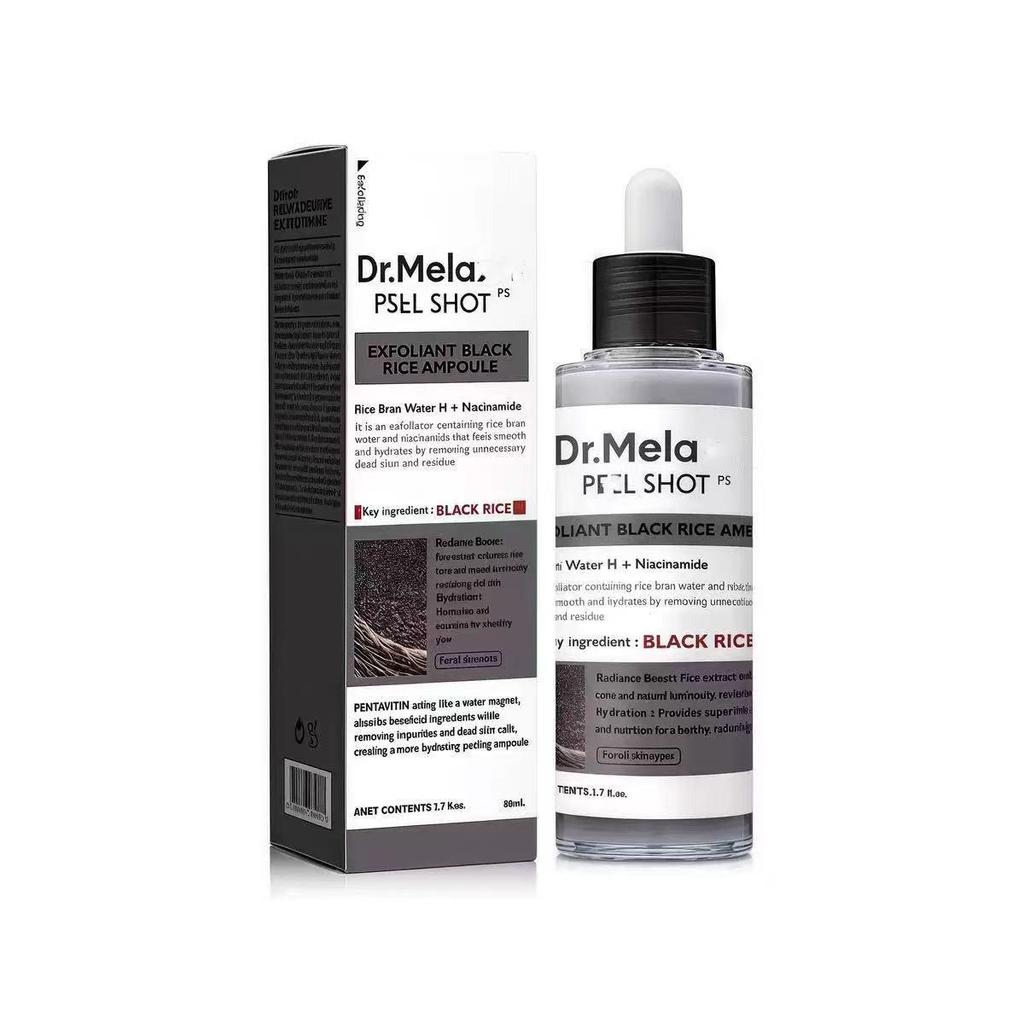 Dr. Melaxii Set: Black & White Rice Turmeric Exfoliating Repairing Serum, Eye Cream, Moisturizing Concealer.