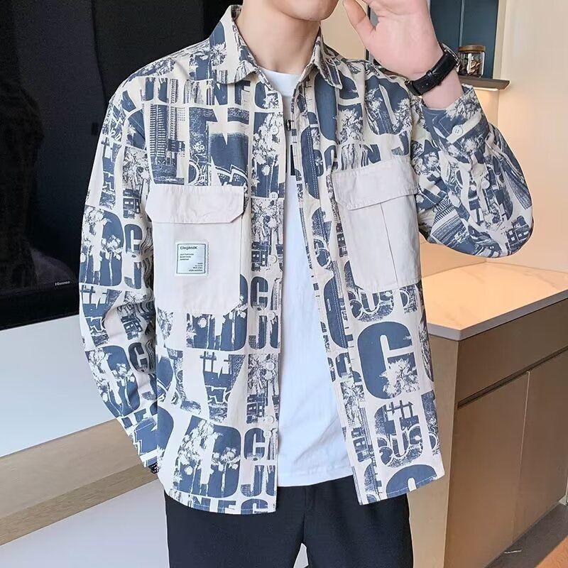 Herre Cargo-skjorter med flere lommer Langermet Uformell Allsidig bluse Sportsoverdeler Herreskjorter