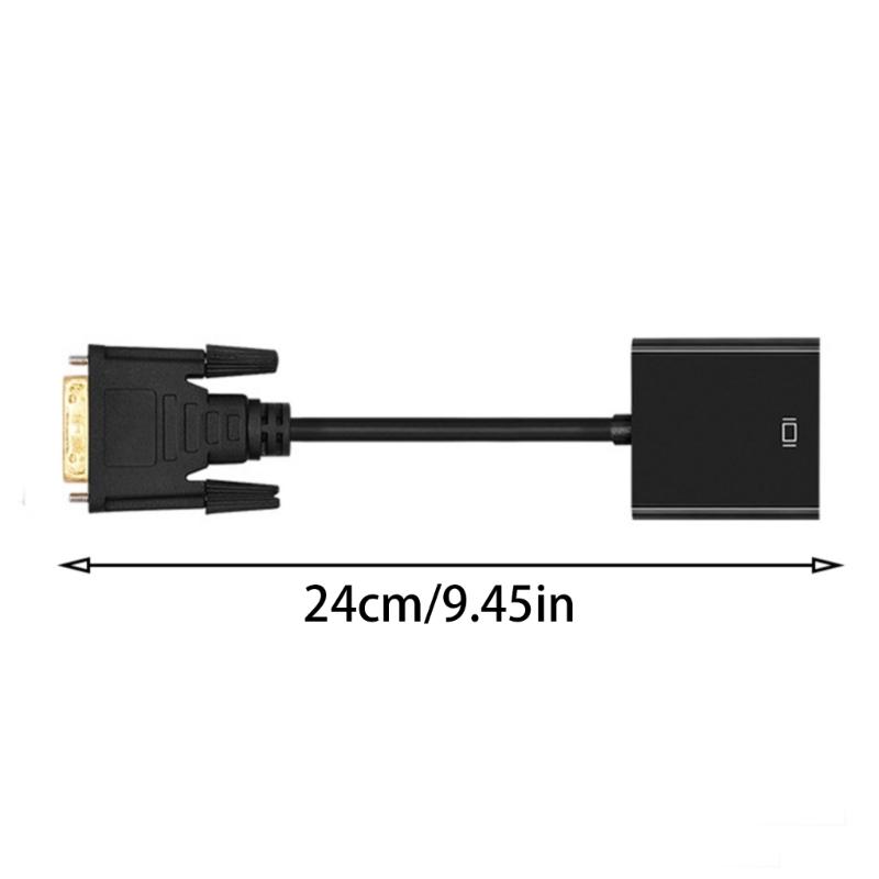 DVI 24+1 Pin To VGA Adapter Cable 125mm Long DVI-D To VGA Converter with Integrated Chip Support 1080P Video Output
