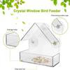 Acrylic Clear Glass Window Birds Hanging Feeder Birdhouse Food Feeding House Table Seed Peanut Suction Cup
