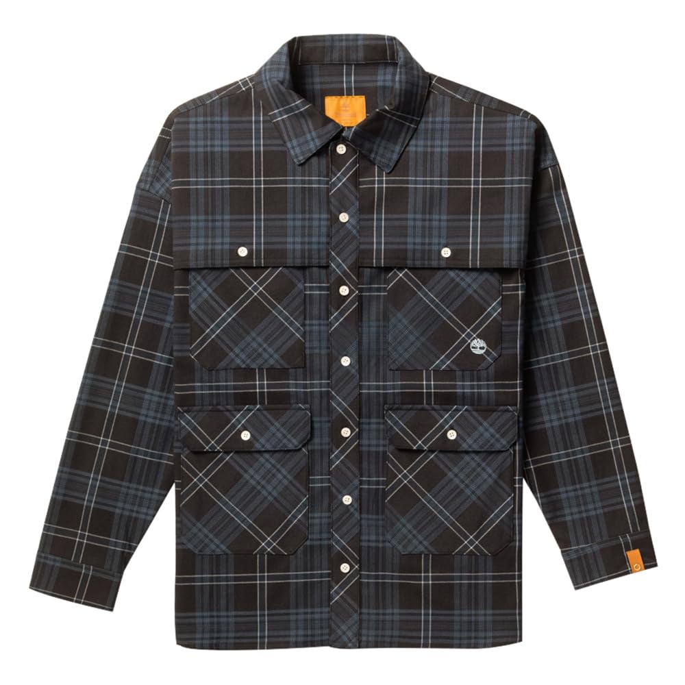 Timberland TOKYO DESIGN COLLECTIVE Utility Pocket Shirt, Unisex, Blue Graphite, Size M (TB0A6FZ7ERQ1)
