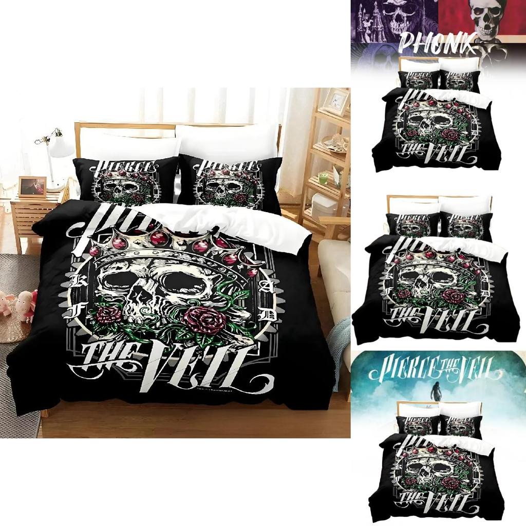 Pierce The Veil 3piece Comforter Cover Set With Cotton Texture For Bedroom
