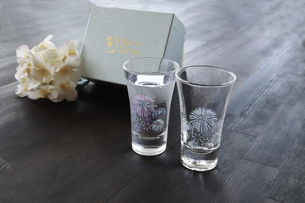 in Marumo Takagi Ceramic Cooling Fireworks Glass Opening Pair Set Cooling Fireworks Boxed Midyear Gift Gift Anniversary Changes with Temperature