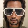 Non-polarized Vintage Large Frame Square Sunglasses Men Women Toad Looking Glass Fashion Outdoor Travel Sunshade Sunscreen Eyeglasses