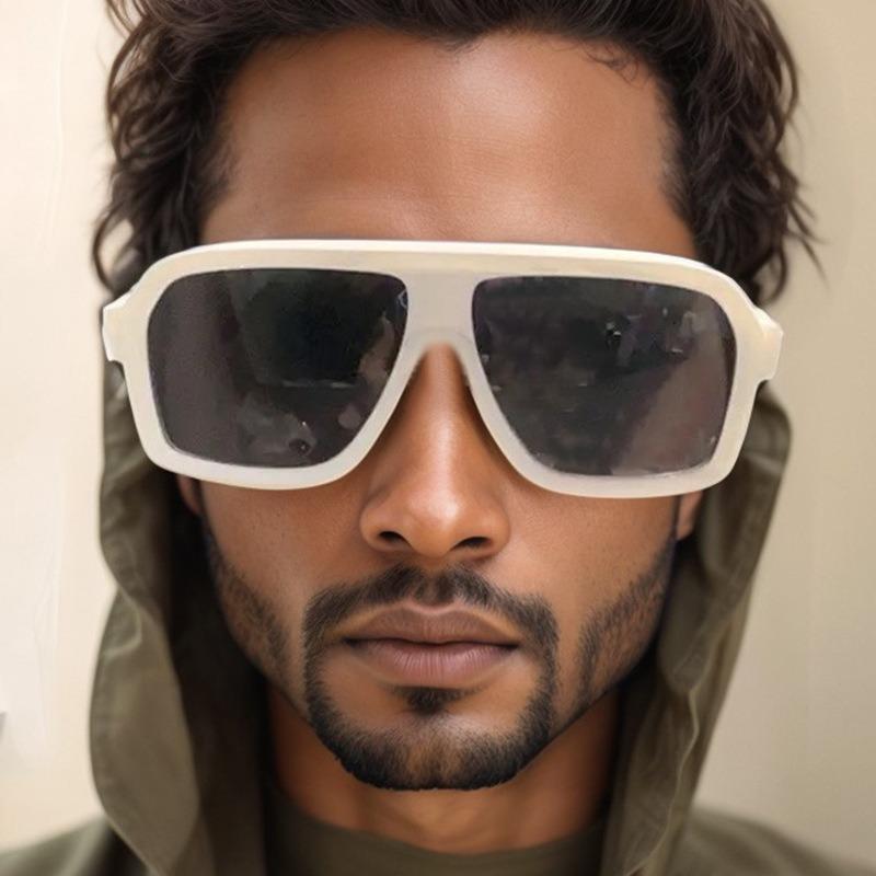 Non-polarized Vintage Large Frame Square Sunglasses Men Women Toad Looking Glass Fashion Outdoor Travel Sunshade Sunscreen Eyeglasses