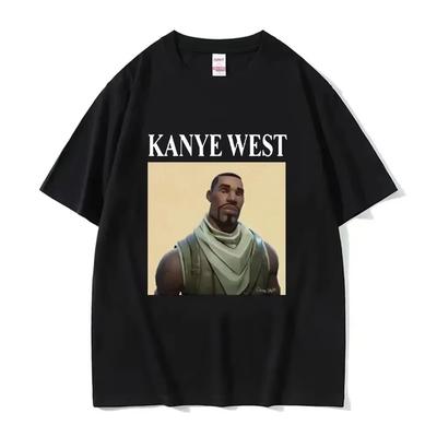 Zabawna koszulka z memem Kanye Westa Vintage Hip Hop Rap T-shirt Męska Damska Bawełniana z Krótkim Rękawem Oversize T-shirt Streetwear