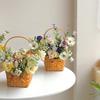 Willow Rattan Bride Flower Basket Hand-Woven Flower Arrangement Basket Sundries Organizer  Wedding