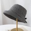 Vintage Plaid Fisherman's Hat Children Show Small Faces In Early Autumn, Fashionable Curled-edge Bow Basin Hat, Sunscreen Visor Hat