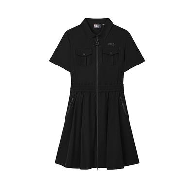 Original Fashionable Comfortable Versatile Casual Short Sleeve Dress Women Dresses Black F11W529301F-BK
