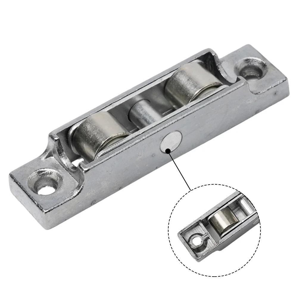 1pc Sliding Doors And Window Rollers Double Slot Flat Wheel Pulley Sliding Door Zinc Alloy Anti Rust Sliding Window Roller