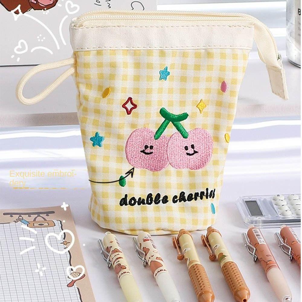 Dopamine Cute Pencil Case Large Capacity Pencil Bag Fashion Stationery Storage Bag  Student