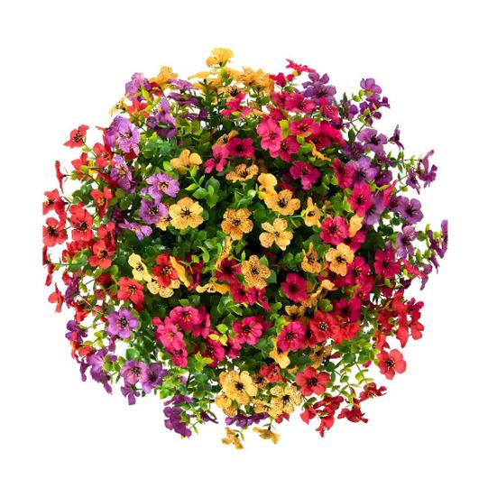 16Pcs Simulated Flowers Realistic Artificial Plants Home Decoration Faux Bouquet Indoor Outdoor Garden Balcony Terrace Decor