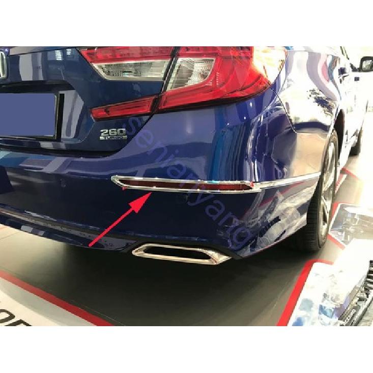 2*ABS Rear Fog Light Cover Trim For 2018- Honda Accord Sedan Chrome foglight