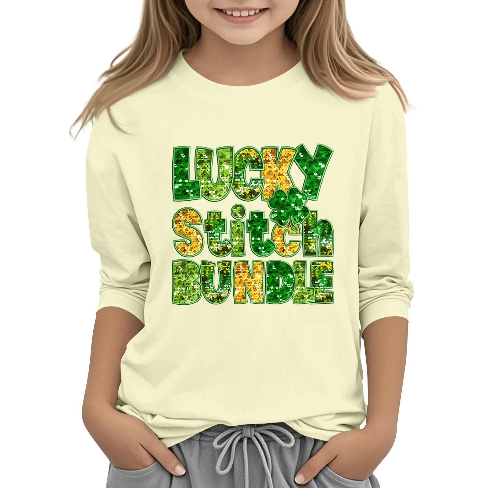 

Детская повседневная футболка с принтом в виде воротника с надписью «Св. Патрик» и рукавами длиной 7 минут 160 бежевый