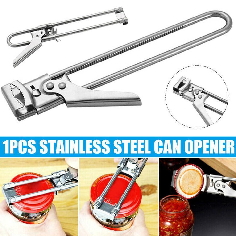Adjustable Multi-Function Bottle Opener For Kitchen Tools Stainless Steel Lids Off Jar Opener Labor-Saving Screw Can Opener
