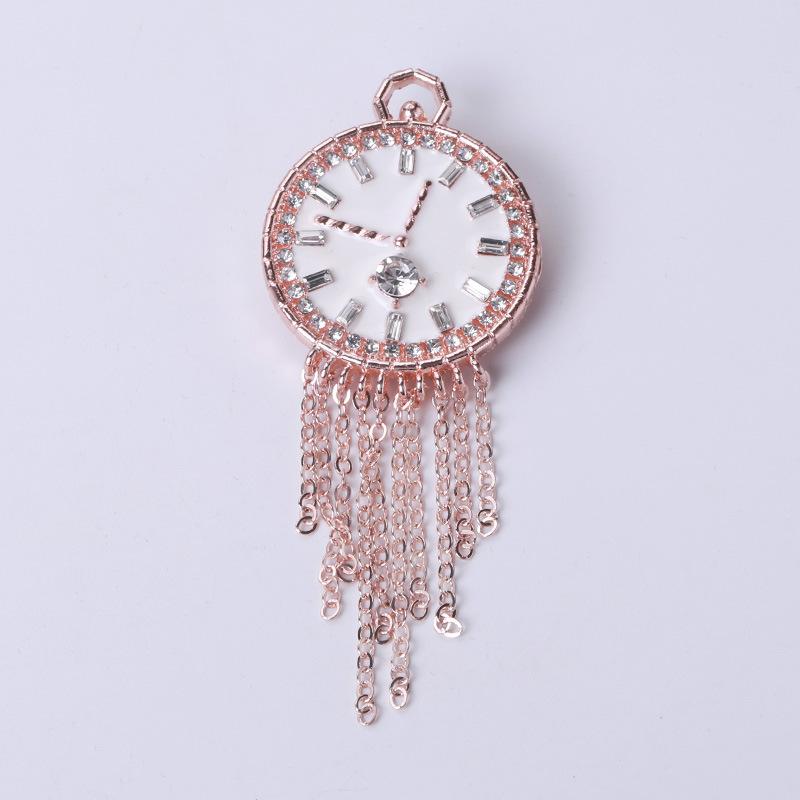 Creative Fringed Clock Brooch, Fashion Ins Trendy Personalized Drip Diamond Corsage, Clothing Pin